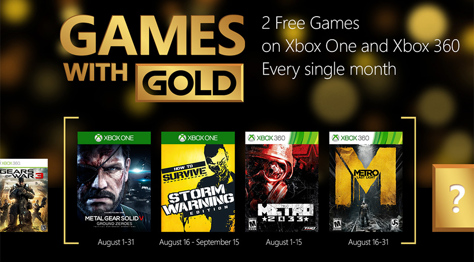 Xbox Games With Gold August 2015